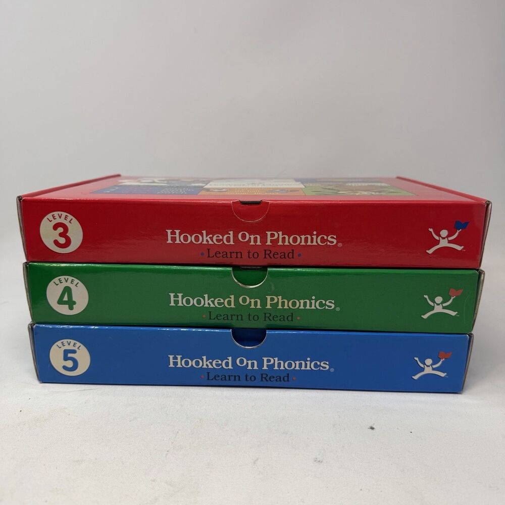 NIB Hooked On Phonics Levels 3 4 5 Learn To Read Sets Books Cards Cassettes Lot